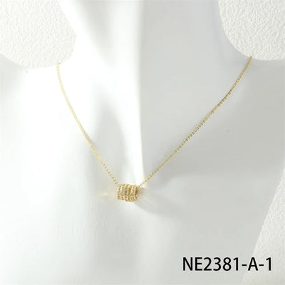 Jewelry Lady Simple Style Geometric Copper Zircon Necklace