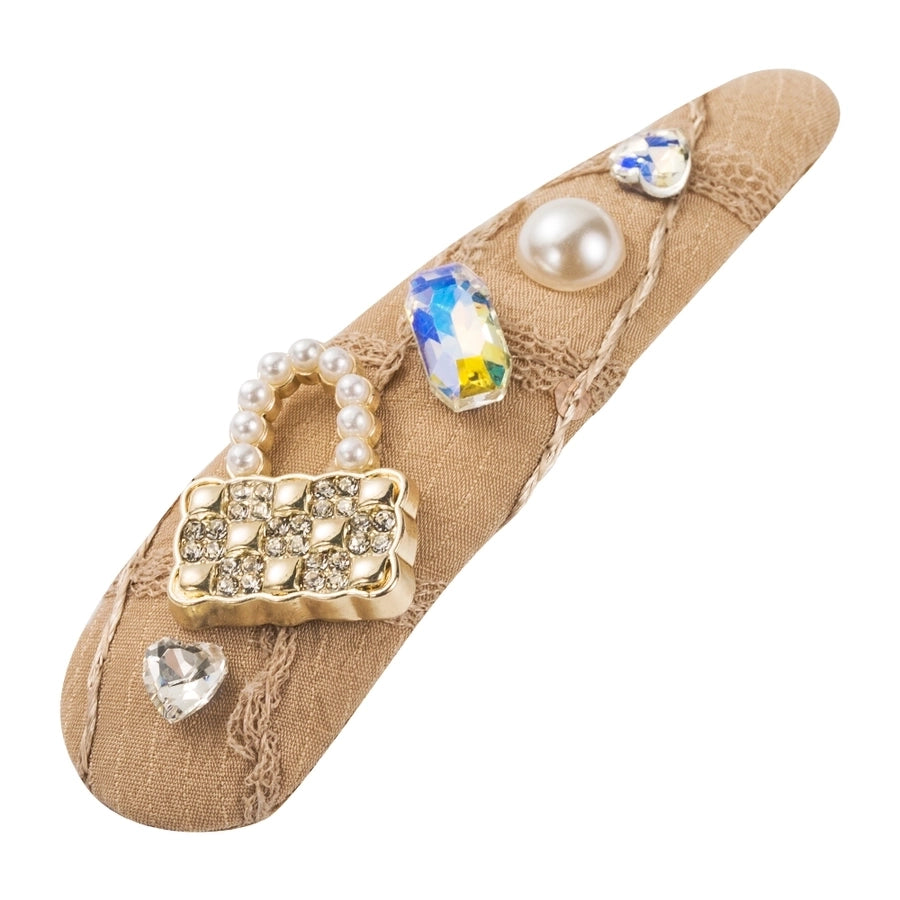 Women's Casual Vacation Classic Style Color Block Alloy Cloth Inlay Rhinestones Glass Pearl Hair Clip
