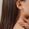1 Pair Classic Style Round Inlay Copper Zircon 18K Gold Plated Hoop Earrings
