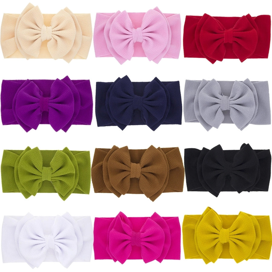fashion children's solid color double-layer bowknot hairband