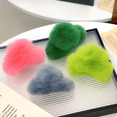 Women's Simple Style Solid Color rabbit fur Hair Claws