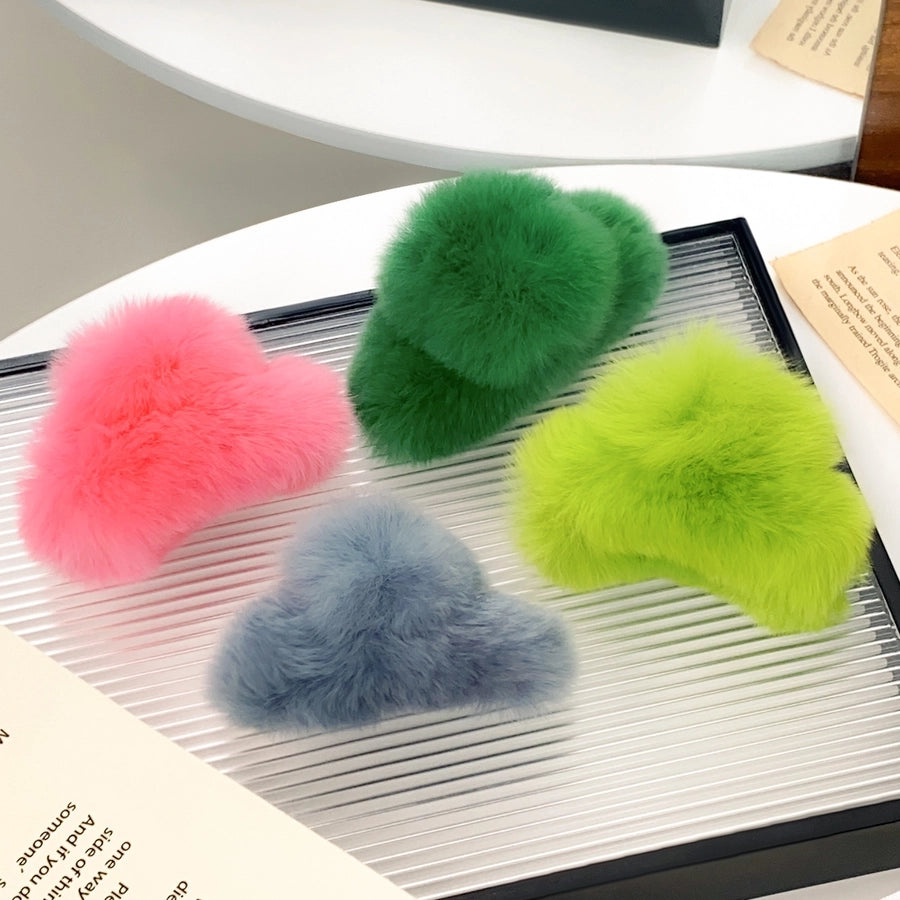 Women's Simple Style Solid Color rabbit fur Hair Claws