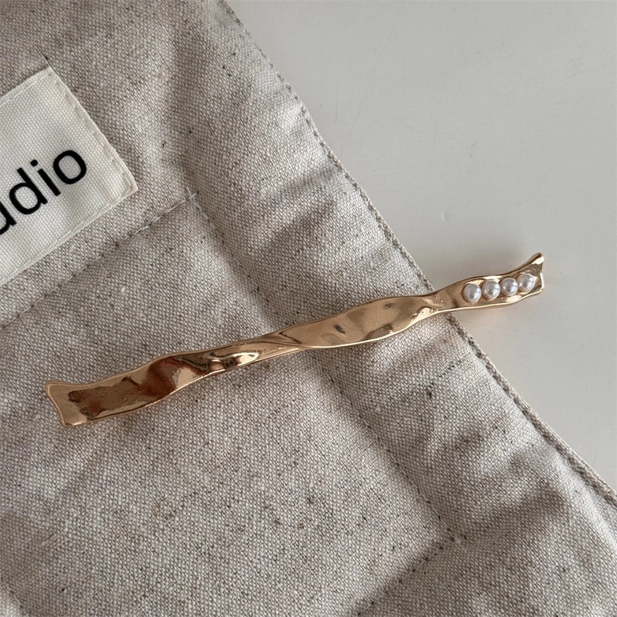 Women's Simple Style Classic Style Solid Color Alloy Inlay Pearl Hair Clip