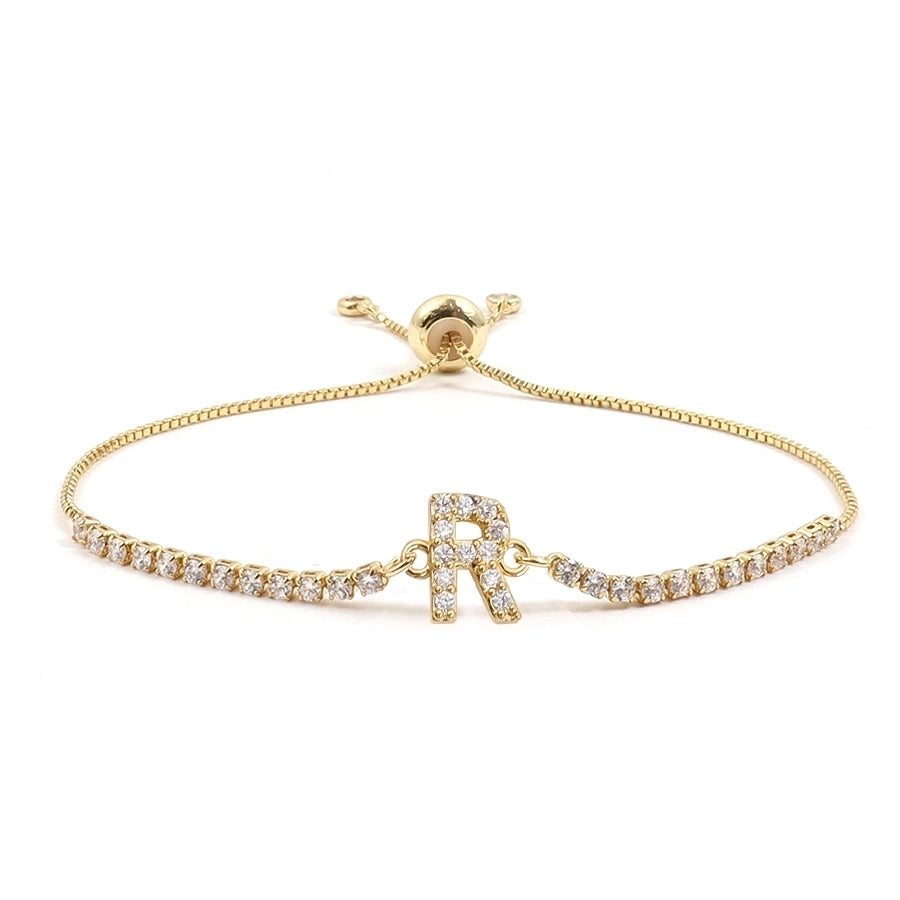 Copper Inlay Letter Zircon Bracelets