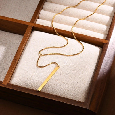 Jewelry IG Style Solid Color 201 Stainless Steel 18K Gold Plated Pendant Necklace