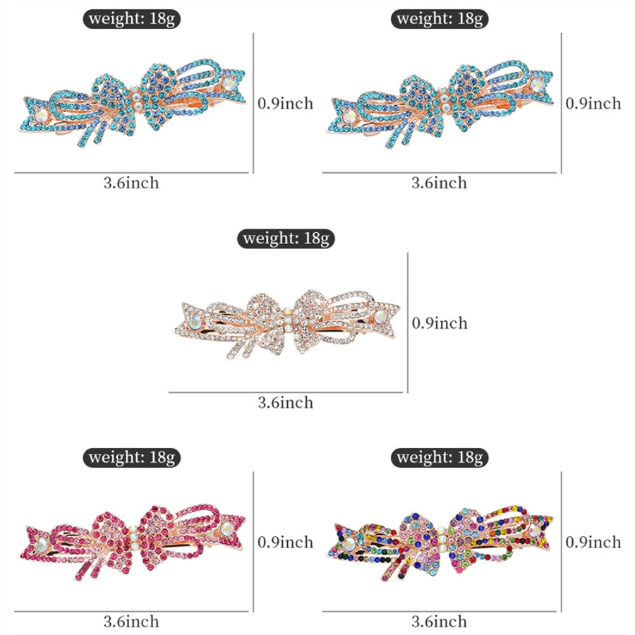 Women's Elegant Bow Knot Alloy Inlay Rhinestones Zircon Hair Clip