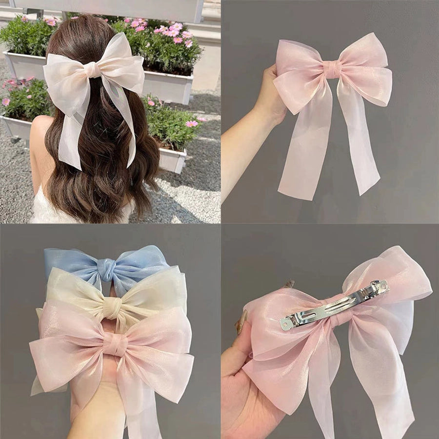 Women's Sweet Bow Knot Gauze Hair Clip