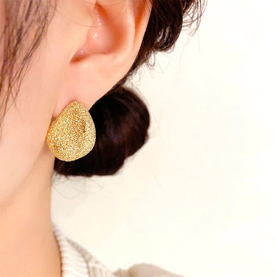 1 Pair Elegant Retro Commute Water Droplets Copper K Gold Plated Ear Studs