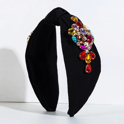 elegant baroque style flower alloy cloth inlay rhinestones pearl hair band