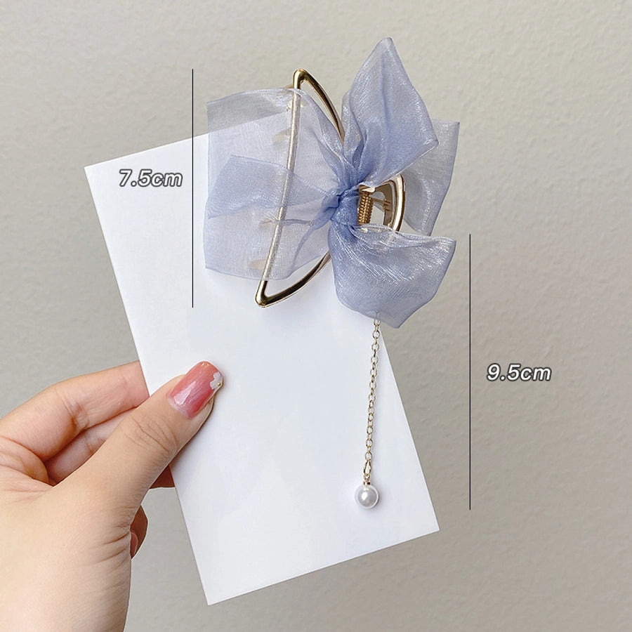 simple style solid color alloy resin hollow out hair claws