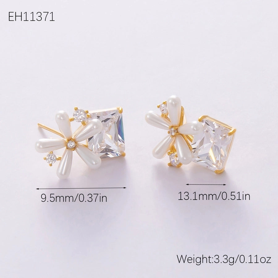 1 Pair Elegant Streetwear Bow Knot Plating Copper Zircon Drop Earrings Ear Studs