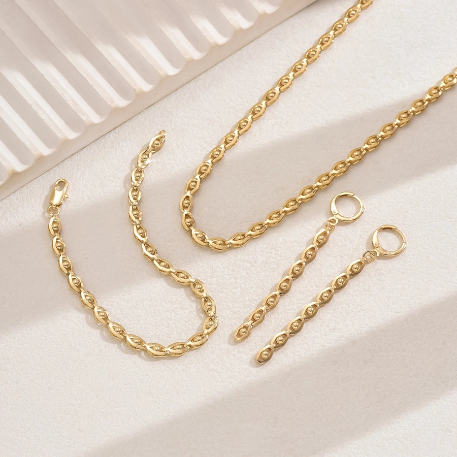 Copper 18K Gold Plated Geometric Copper Jewelry Sets