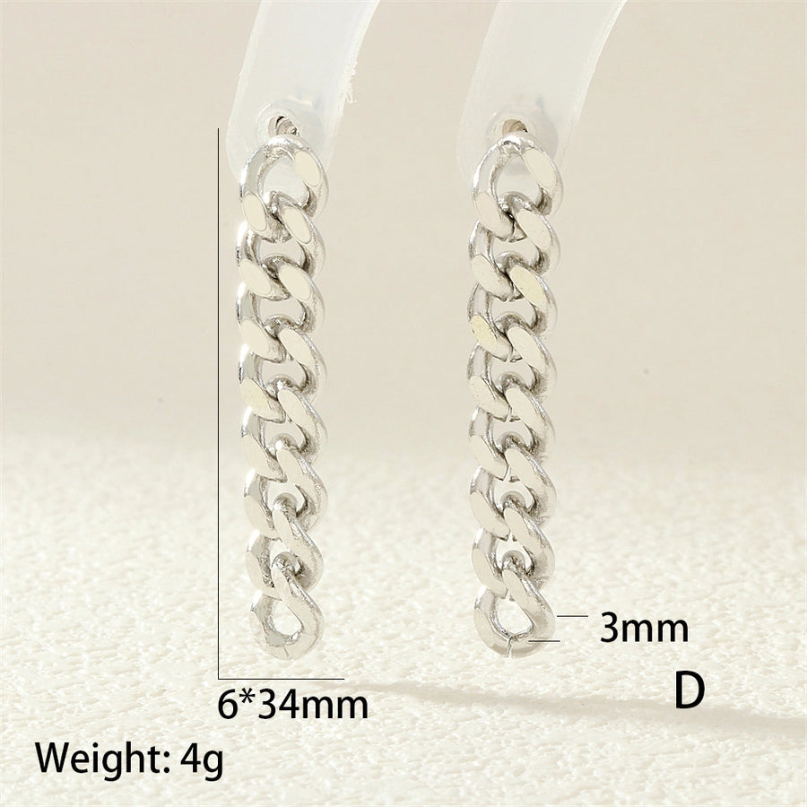 1 Pair IG Style Simple Style Commute chain Copper 18K Gold Plated Drop Earrings