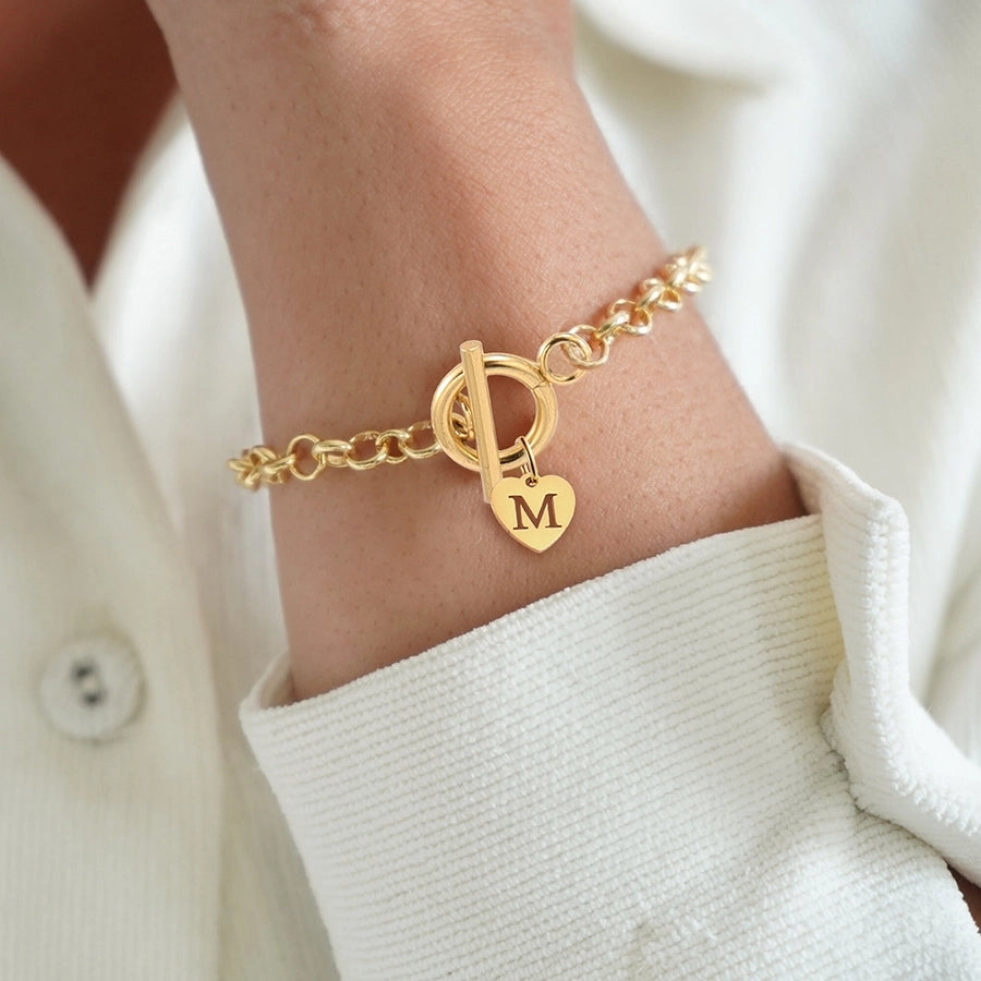 Elegant Simple Style Classic Style Letter 201 Stainless Steel 304 Stainless Steel Bracelets In Bulk