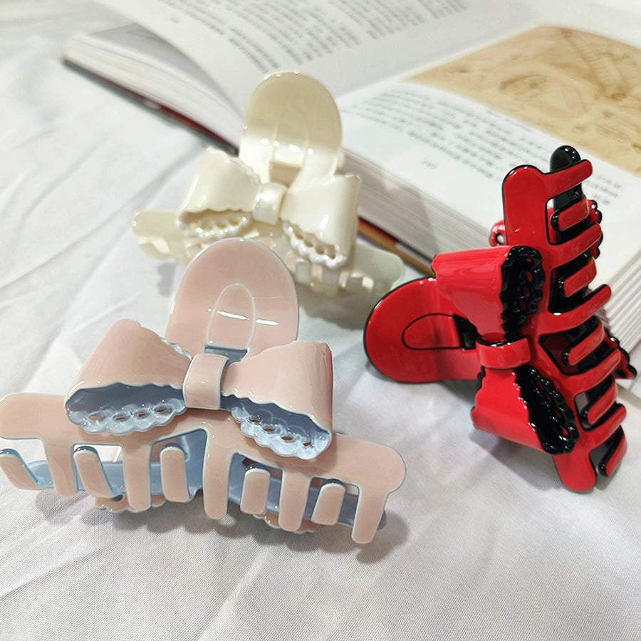 Women's Casual Simple Style Streetwear Geometric Bow Knot Acetic acid sheets Handmade Hair Claws