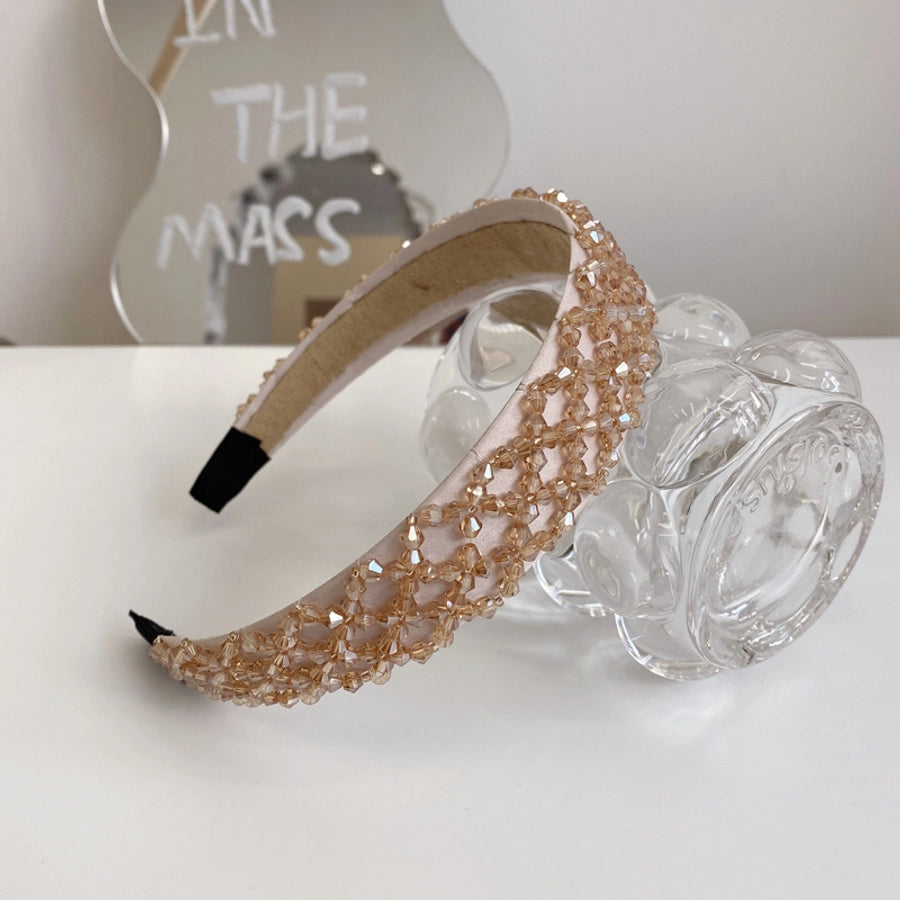 women's retro u shape plaid rhinestone