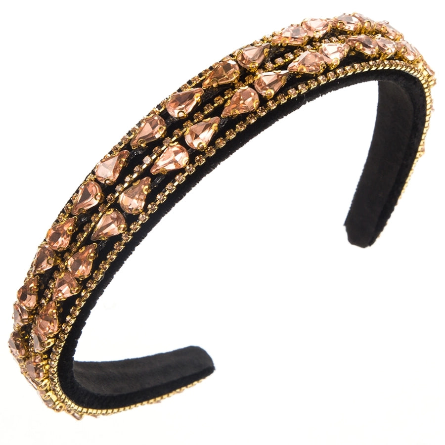 women's elegant luxurious water droplets alloy cloth inlay rhinestones hair band