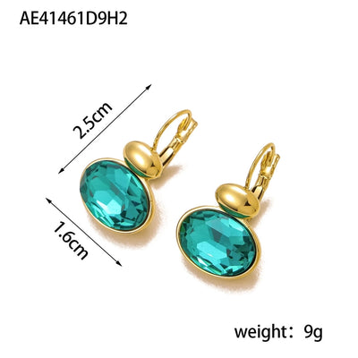 1 Pair Simple Style Geometric 304 Stainless Steel Zircon 18K Gold Plated Earrings