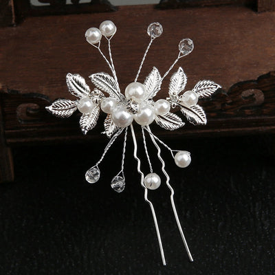 retro flower alloy handmade artificial rhinestones artificial pearls hairpin