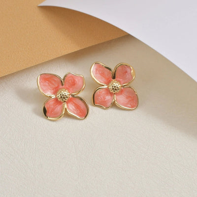 1 Pair Casual Pastoral Simple Style Flower 304 Stainless Steel Ear Studs