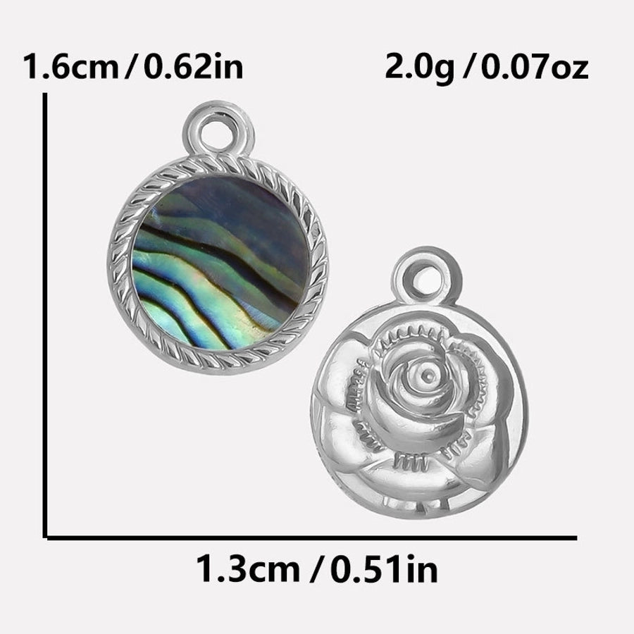 Jewelry Vintage Style Classic Style Round 304 Stainless Steel Shell Abalone Shell 18K Gold Plated Irregular Plating Charms Pendant Necklace