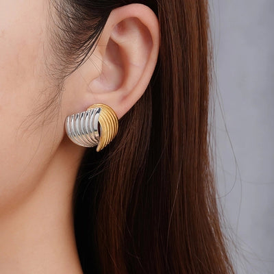 1 Pair Simple Style Stripe 304 Stainless Steel Ear Studs