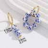 1 Pair Chinoiserie Color Block 304 Stainless Steel Drop Earrings
