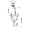 1 Piece Belly Rings IG Style Casual Cool Style Heart Shape 304 Stainless Steel Plating Zircon 18K Gold Plated