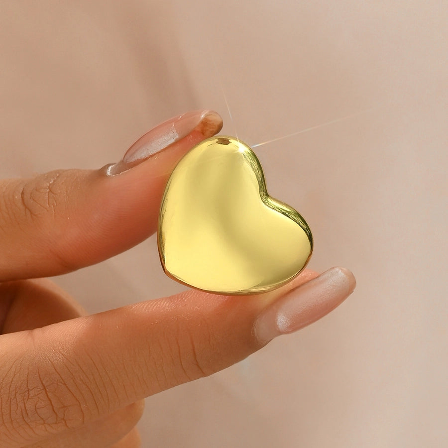 A Copper-Plated Gold Glossy Heart Inlaid Zircon Bow XINGX Sweet Light Luxury Daily Date Gift Women's Ring