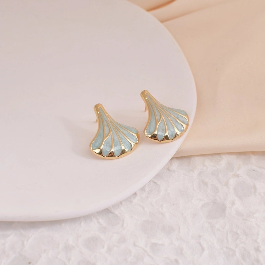 1 Pair Retro Romantic Simple Style Sector 304 Stainless Steel Ear Studs