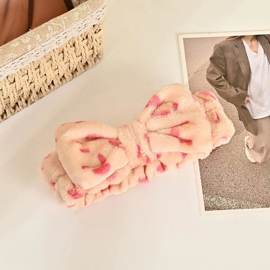 fashion stripe polka dots flannel bowknot hair band 1 piece