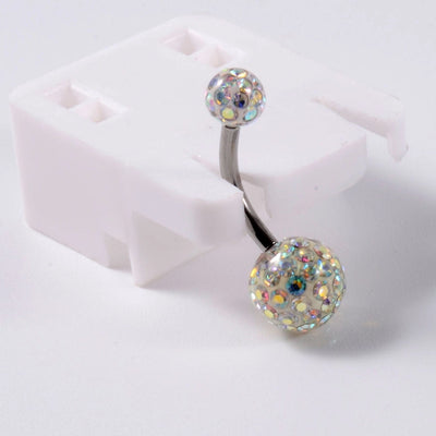 1 Piece Belly Rings Casual Vacation Round 304 Stainless Steel Imitation Pearl Polishing Inlay Natural Stone Zircon 18K Gold Plated