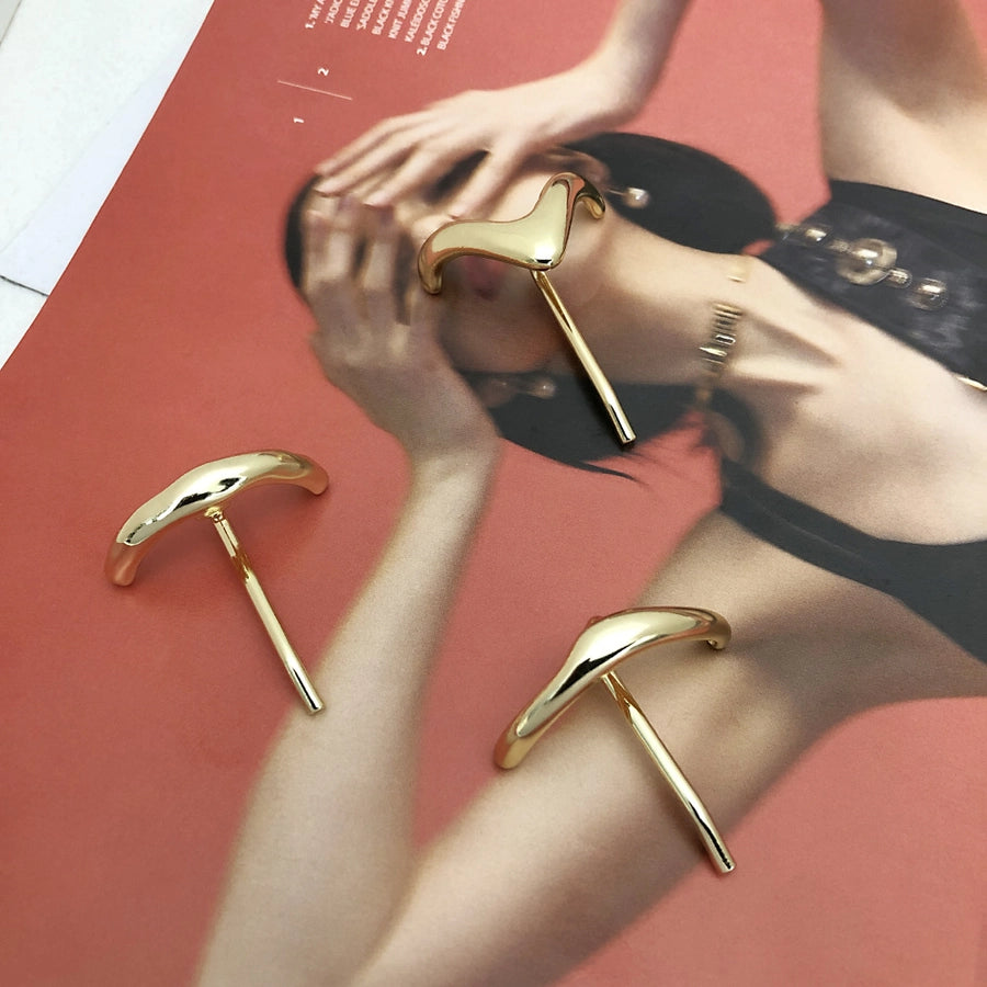 women's retro solid color alloy plating hair buckle