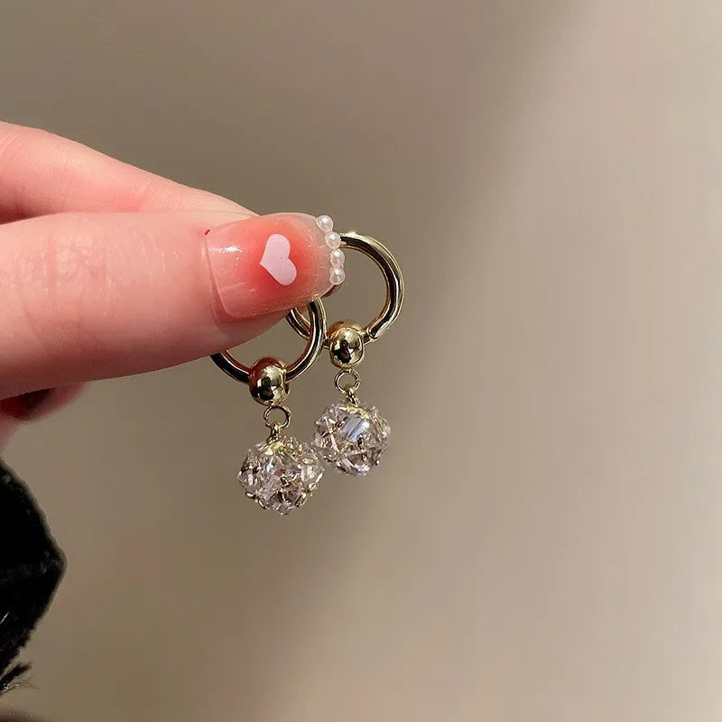 1 pair retro geometric heart shape bow knot alloy rhinestones drop earrings