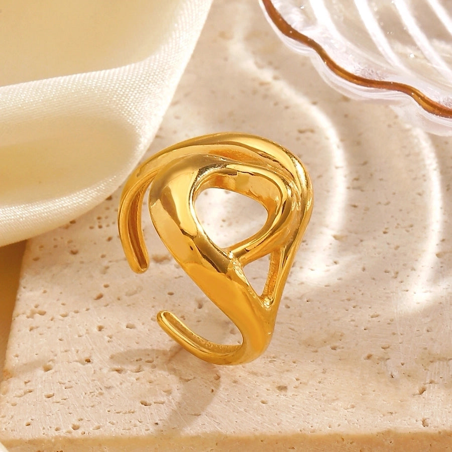 Jewelry Simple Style Irregular 304 Stainless Steel 18K Gold Plated Polishing Open Rings