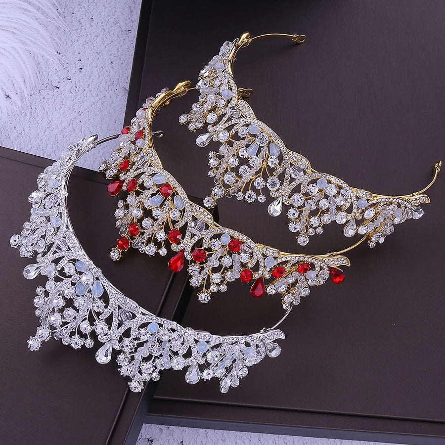 fashion crown flower alloy rhinestone crown 1 piece