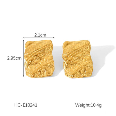 1 Pair IG Style Geometric Solid Color Plating 304 Stainless Steel 18K Gold Plated Drop Earrings Ear Studs