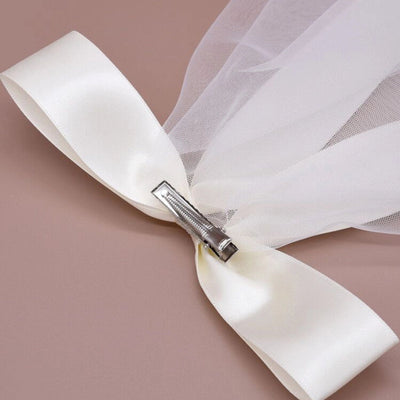 sweet bow knot gauze birdcage veils