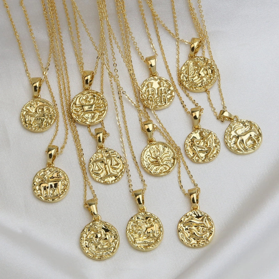 Brass Plating Constellation Pendant Necklace