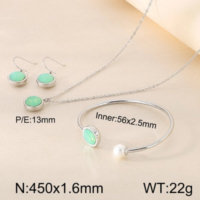 Jewelry Simple Style Commute Round 304 Stainless Steel 18K Gold Plated Jewelry Set