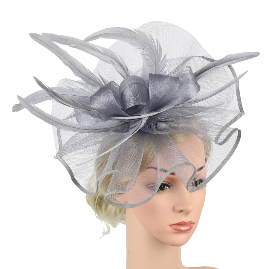 boutique mesh head flower feather accessories top hat hairpin bridal