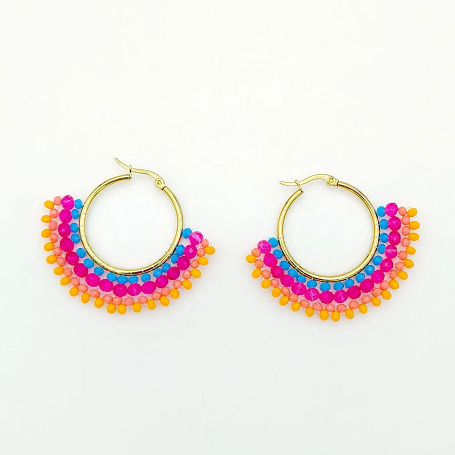 exclusive for  famous fan-shaped earrings original handmade beaded earrings  jewelry manufacturers supply