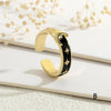 Copper Enamel Inlay Star Moon Zircon Open Rings