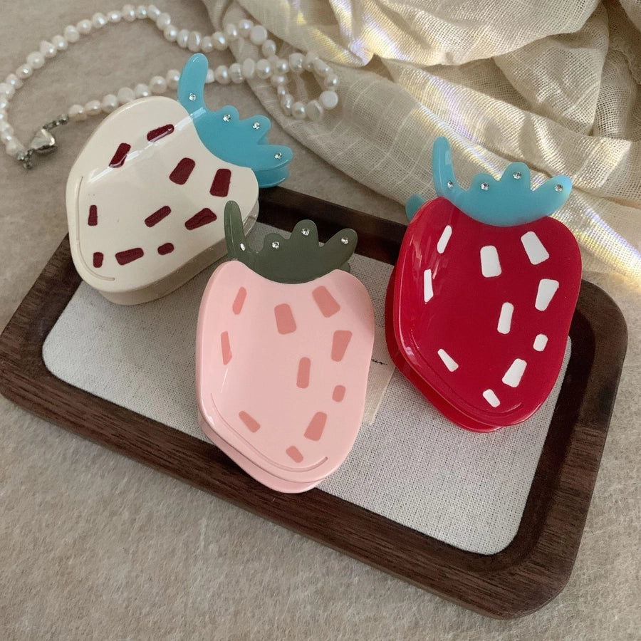 Women's Cute Strawberry Acetic acid sheets Hair Claws