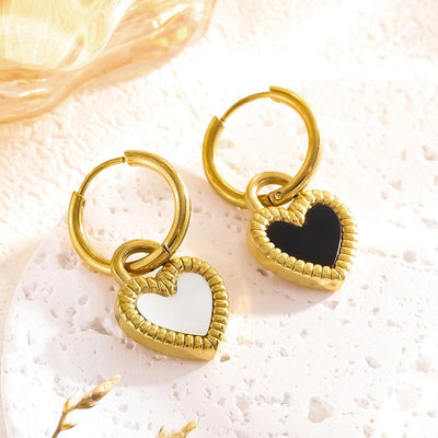 Jewelry Tropical Simple Style Classic Style Heart Shape 304 Stainless Steel 18K Gold Plated Plating Jewelry Set