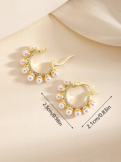 1 Pair Elegant Classical Romantic Solid Color Copper Ear Studs