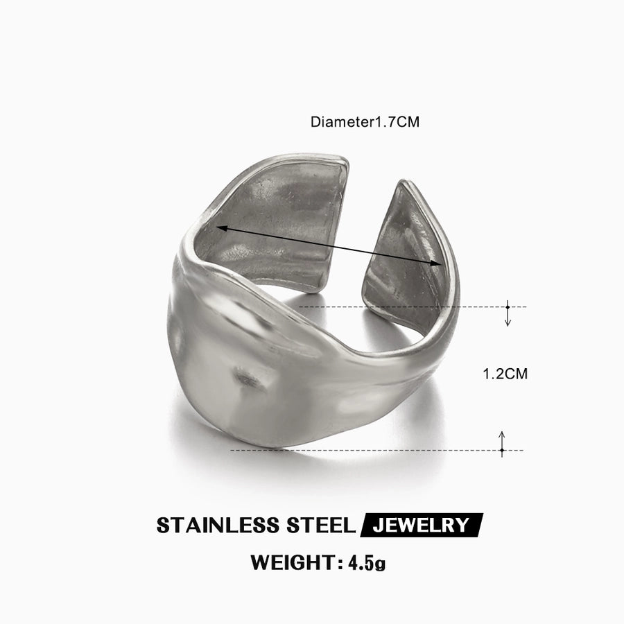 Jewelry Simple Style Irregular 304 Stainless Steel 18K Gold Plated Polishing Rings