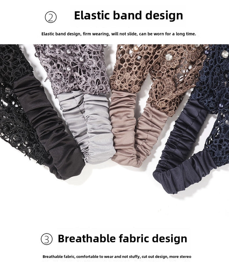 Plum Blossom Hollow Hair Band Nail Beads Shake Voice Internet Celebrity Wide Edge Pressed Hair Covering White Hair Headband Women's Headdress Headgear Hair Band