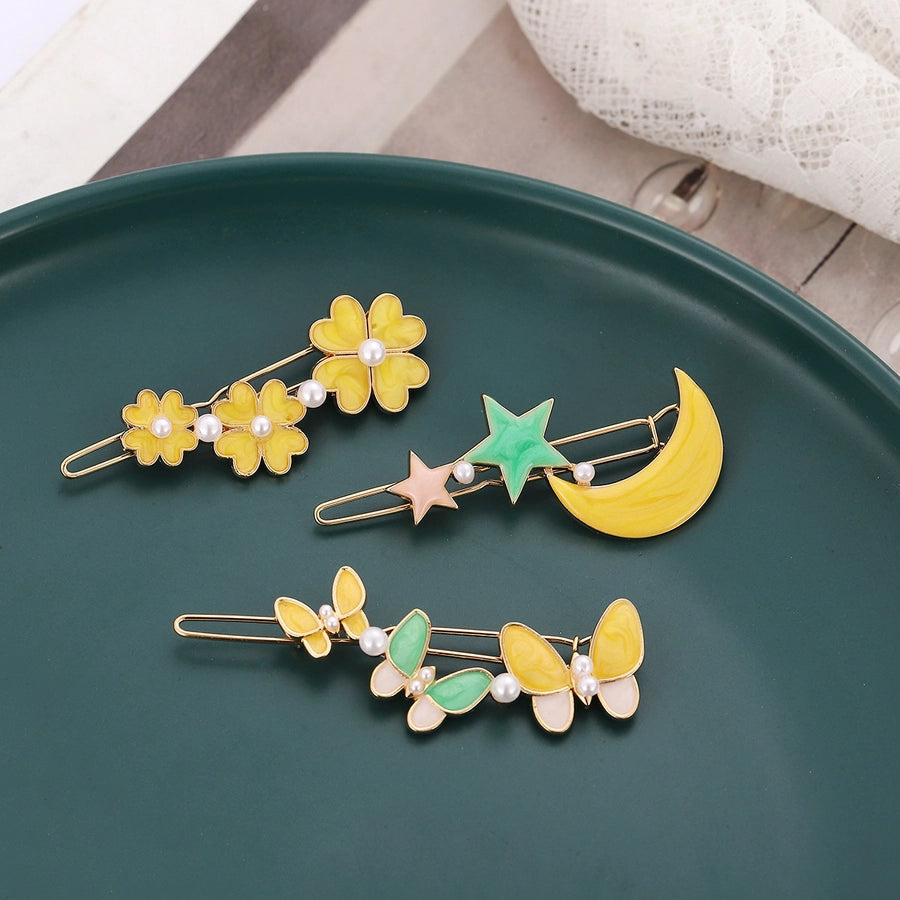 women's simple style flower zinc alloy hair clip
