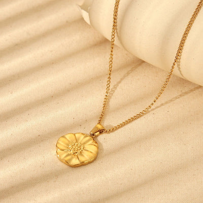 Jewelry IG Style Simple Style Flower 304 Stainless Steel Plating Pendant Necklace